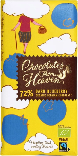 Шоколад Klingele Черный 72% из черники 100 г (5412860004688) 