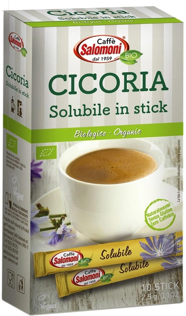 Акция на Органічний розчинний напій Salomoni Cicoria Solubile Stick Biologica з цукром у стиках 10 х 2.5 г от Rozetka