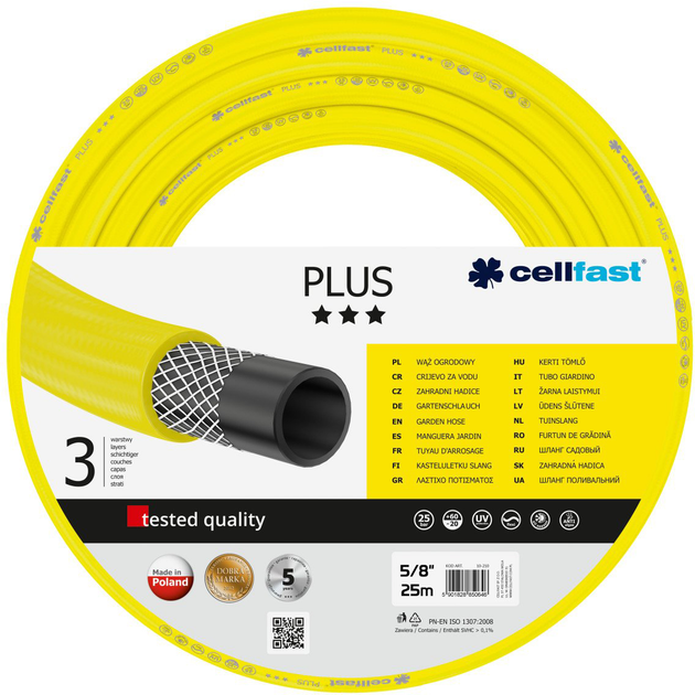 Акція на Шланг поливальний Cellfast Plus 25 м 5/8" (10-210) від Rozetka