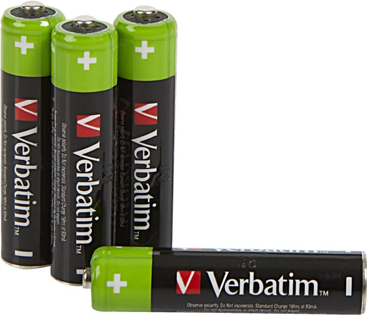 Акумулятор Verbatim Premium Rechargeable AAA Premium HR03 1.2V 950 mAh 4 шт (49514) - зображення 3