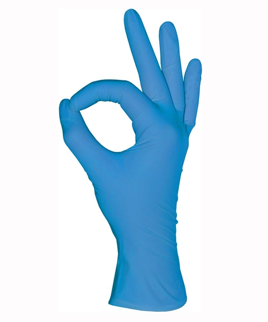 Рукавички Нітрилові Неопудрені MEDIOK Блакитні M (100 шт) - зображення 2