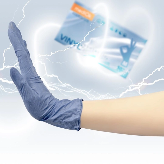 Перчатки Виниловые Неопудренные MEDIOK Синие M (100 шт) - изображение 2