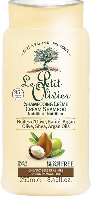 Акція на Шампунь для сухого та пошкодженого волосся Le Petit Olivier Cream Shampoo Nutrition з оліями оливи, аргани та Ши 250 мл від Rozetka