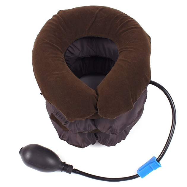 Ортопедический надувной воротник от остеохондроза SmartUS с воздушной помпой, 20 см, коричневый (V2557) - изображение 2