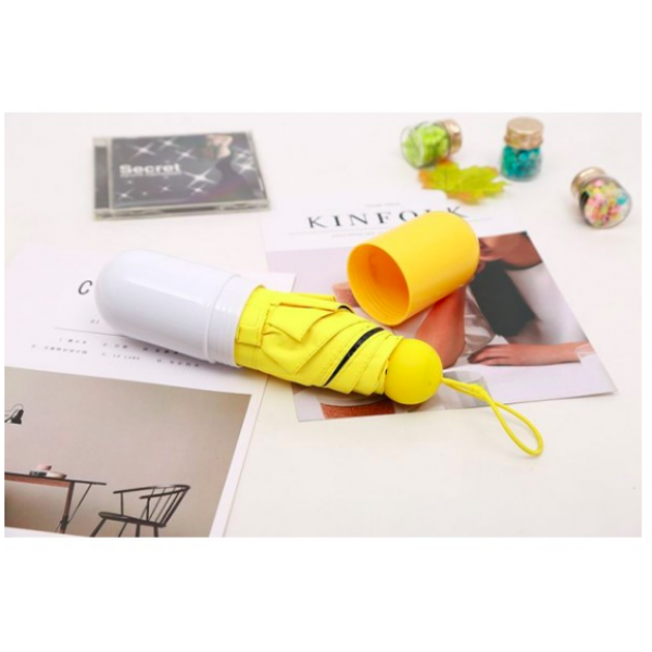 Міні - парасолька капсула кишенькова Capsule Umbrella Жовтий - Фото 3 Міні - парасолька капсула кишенькова Capsule Umbrella Жовтий - зображення 3