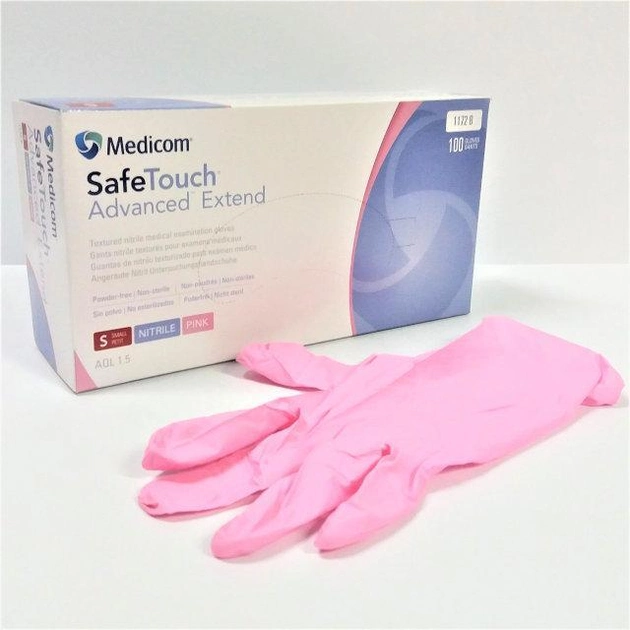 Рукавички нітрилові MEDICOM SafeTouch Advanced Extend Pink S 100 шт Рожеві (medicomS) - зображення 2
