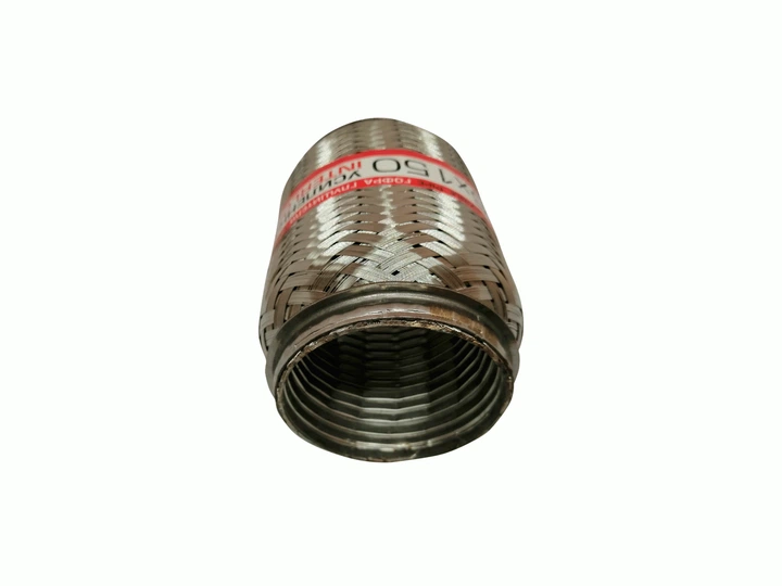 Гофра глушителя 76x150 3-х слойная усиленная Interlock (короткий фланец / нерж.сталь) EuroEx - Фото 3 Гофра глушителя 76x150 3-х слойная усиленная Interlock (короткий фланец / нерж.сталь) EuroEx - изображение 3