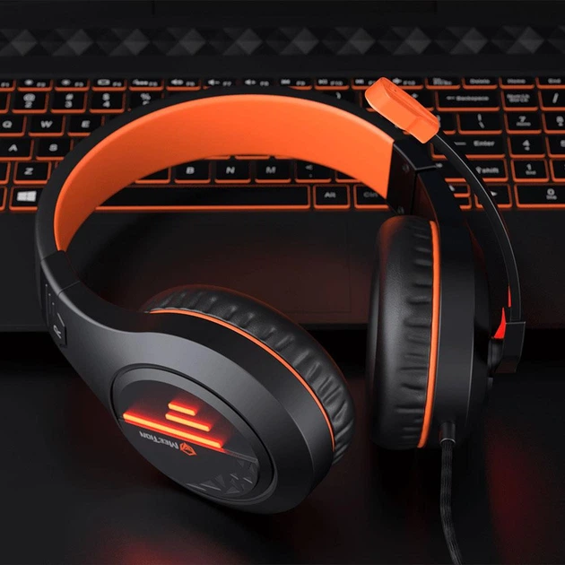 Игровые наушники MEETION Gaming Backlit MT-HP021 с микрофоном и LED подсветкой проводные Black (MT-HP021) - изображение 5
