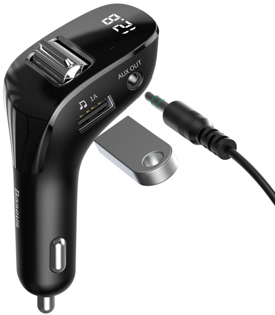 FM-трансмітер Baseus Streamer F40 з функцією Bluetooth FM Launcher 15W на порти 2хUSB Чорний (10462) - изображение 4