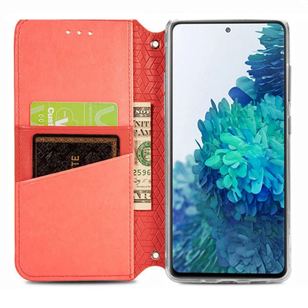 Чохол книжка на Samsung Galaxy A52 4G, A52 5G, для самсунг Галаксі А52 штучна шкіра на застібці червоний - зображення 5