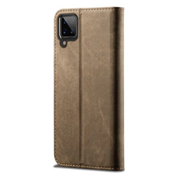 Чехол-книжка с кармашками UniCase Jeans Wallet для Samsung Galaxy A12 (A125) / A12 Nacho (A127) / M12 (M127) - Khaki - изображение 4