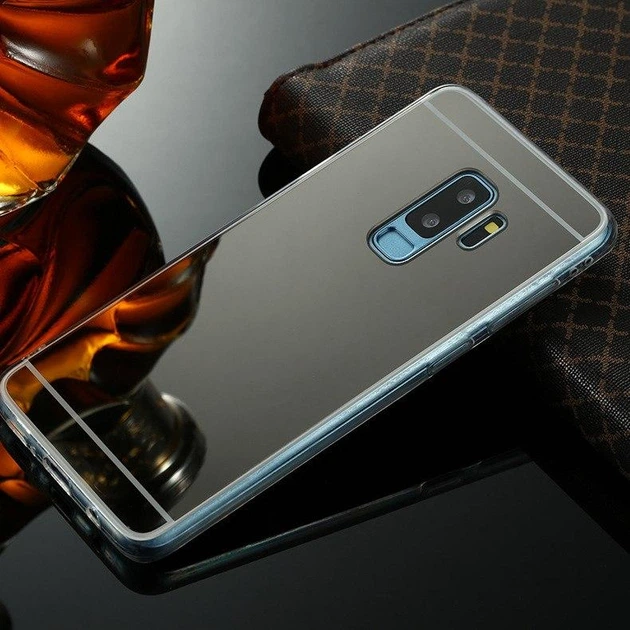 Чехол LUX для Samsung S9 Plus / G965 силикон зеркальный темный металлик - Фото 2 Чехол LUX для Samsung S9 Plus / G965 силикон зеркальный темный металлик - зображення 2
