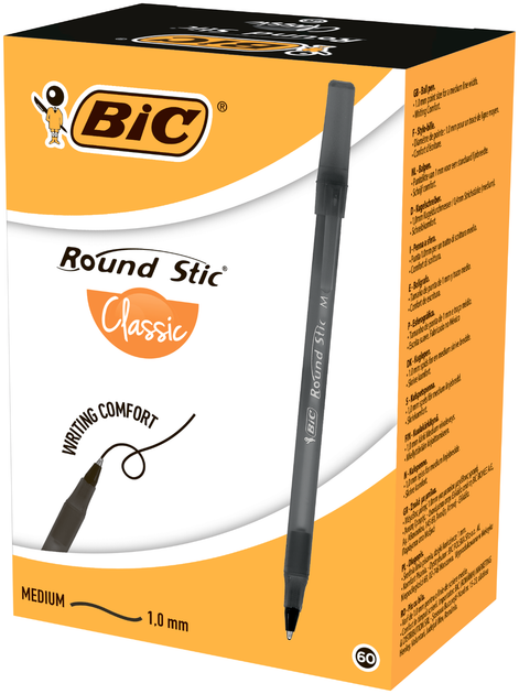Ручка Bic Round Stic черная 0.32мм (bc920568) - изображение 2