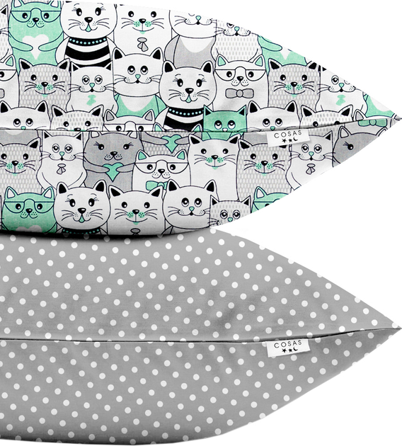 Акція на Набір наволочок Cosas Бязь Set Pillow Cats Dots 40х60 см 2 шт. Grey від Rozetka