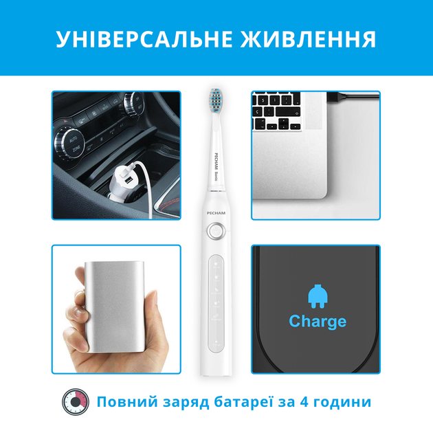 Электрическая зубная щетка PECHAM White Travel PC-081 (0290119080509) - изображение 5
