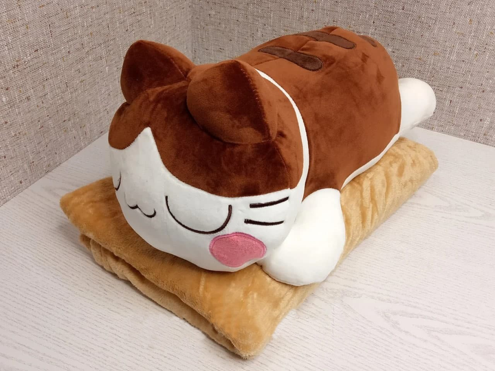 Плед Игрушка, подушка, 3 в 1 Кот коричневый LM , игрушка с пледом ...