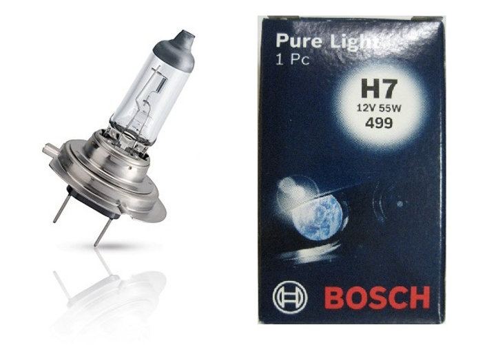 Bosch H7 Pure Light Lampe - 12 V 55 W PX26d - 1 Stück : : Auto &  Motorrad