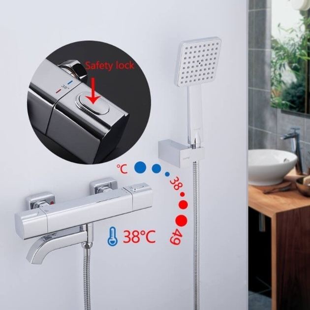 Смеситель для ванны с термостатом Gappo G3291 Хром – фото, отзывы ...