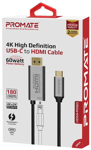 REAL-EL CHD-180 USB-C HDMI 4K 60Hz kaabel 1,8m