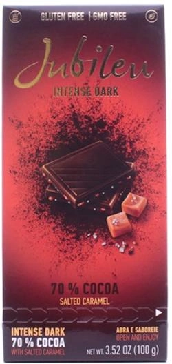 Шоколад черный Jubileu Intense вкус соленой карамели 100 г (5601055318888) - изображение 1