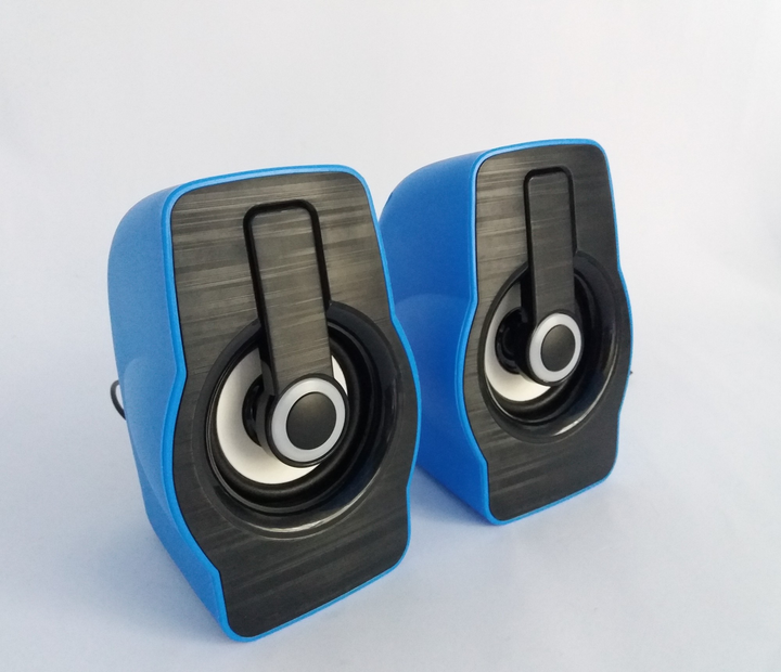 Комп'ютерні колонки USB F&T FT185 з переливчастим підсвічуванням Сині - зображення 1