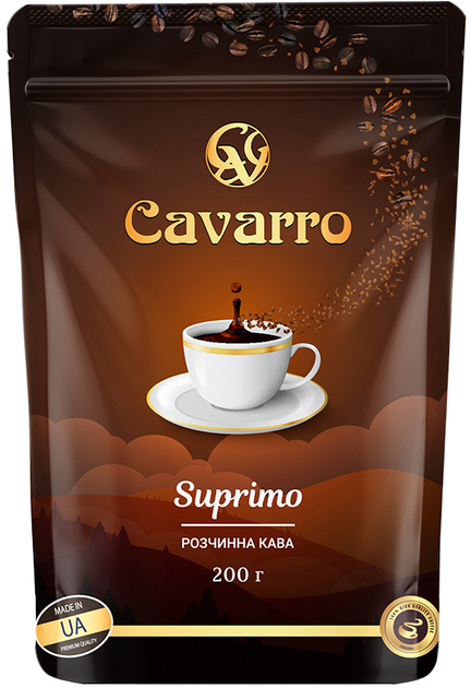 Акція на Кава розчинна Cavarro Suprimo 200 г від Rozetka