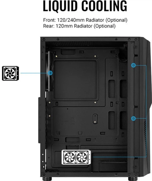 Obudowa Aerocool Mecha Black Mid Tower RGB Glass side panel (AEROPGSMECHA-G-BK-V1) - obraz 14