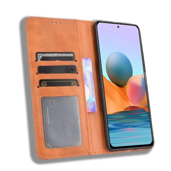Чехол Deexe Retro Style для Xiaomi Redmi Note 10 Pro - Brown - Фото 5 Чехол Deexe Retro Style для Xiaomi Redmi Note 10 Pro - Brown - изображение 5