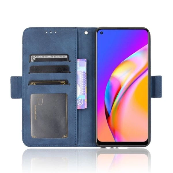 Чехол-книжка с кармашками Deexe Wallet Stand для OPPO Reno 5 Lite - Blue - изображение 5