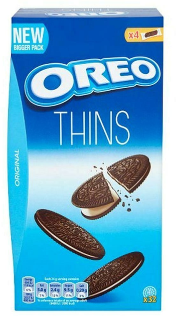 Печиво Oreo тонке з какао та кремовою начинкою ванільного смаку 192 г (7622210606105) - зображення 1