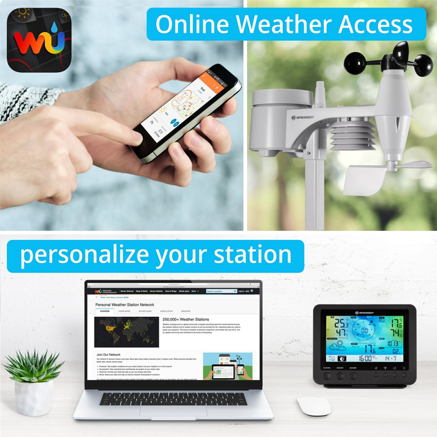 Метеостанция Bresser Weather Center 5-in-1 Wi-Fi Profi Sensor Color White - изображение 9