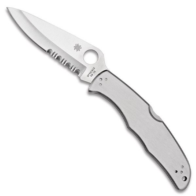 Нож Spyderco Endura 4 Steel Handle полусеррейтор C10PS - изображение 2