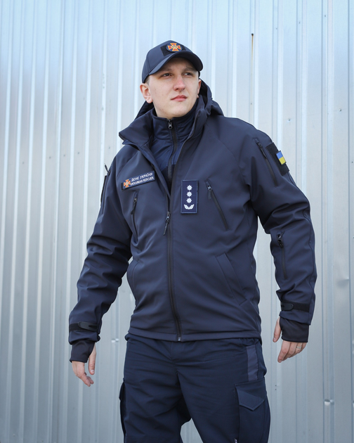 Куртка тактична FCTdesign на сітці Софтшелл 52-54 синя - зображення 1