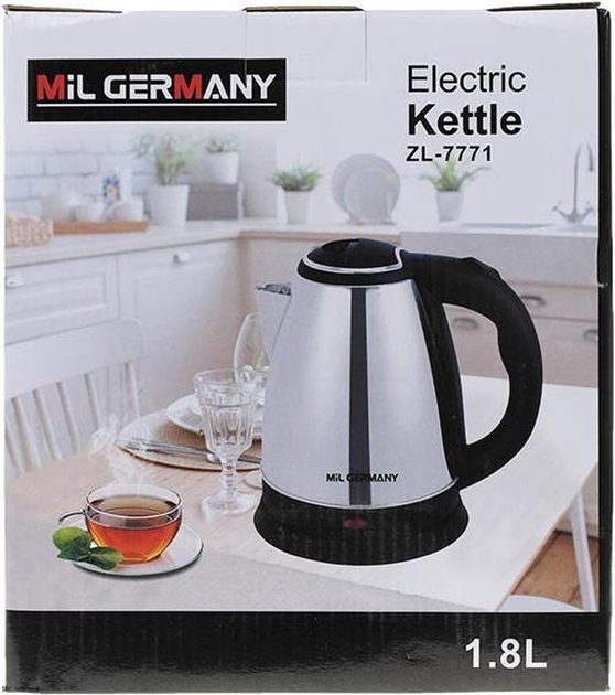 Чайник электрический Mil Germany ZL-7771, 1.8 л, 1500 Вт, серебристый ...