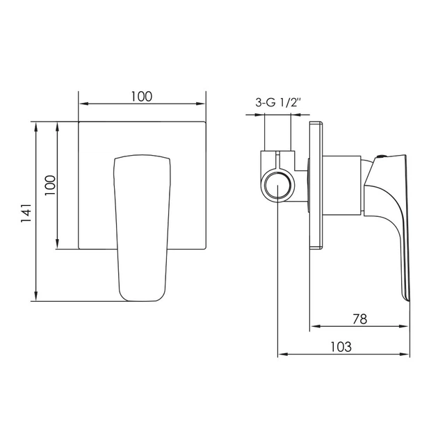 Смеситель скрытого монтажа для душа Imprese Valtice хром VR-15320(Z) - изображение 3