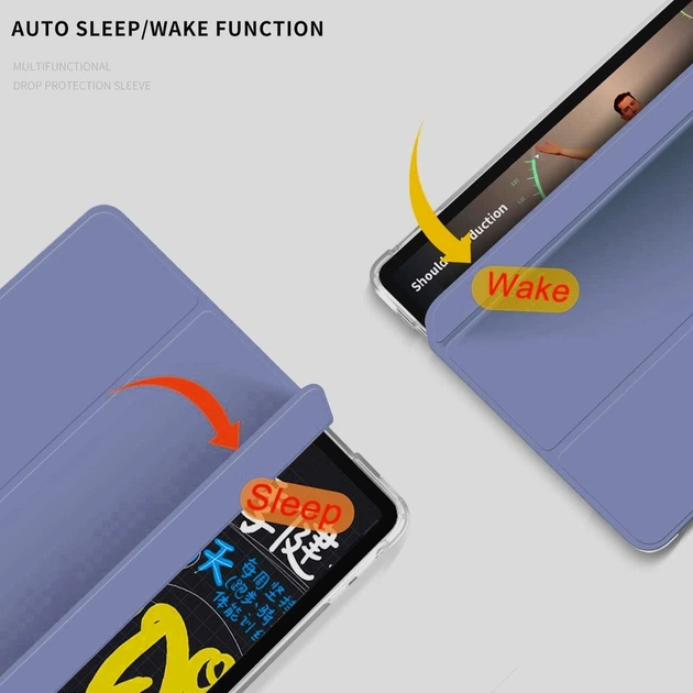 Силиконовый чехол обложка Transparent + Pencil Holder BBM1 для iPad Pro 11’’ 2018/2020/2021/2022 Серо-Фиолетовый - изображение 3