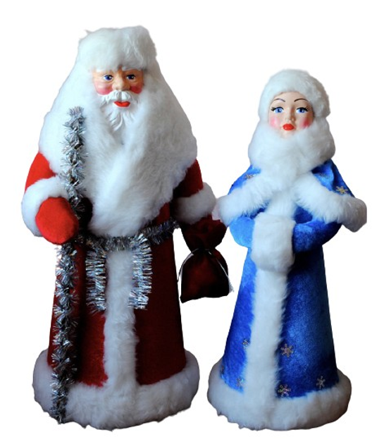 Елочные игрушки Коломеев Дед Мороз и Снегурочка 12 см 2 шт