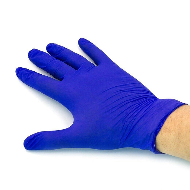 Перчатки нитриловые MERCATOR MEDICAL Nitrylex Basic неопудренные синие размер L (100 шт) - изображение 2