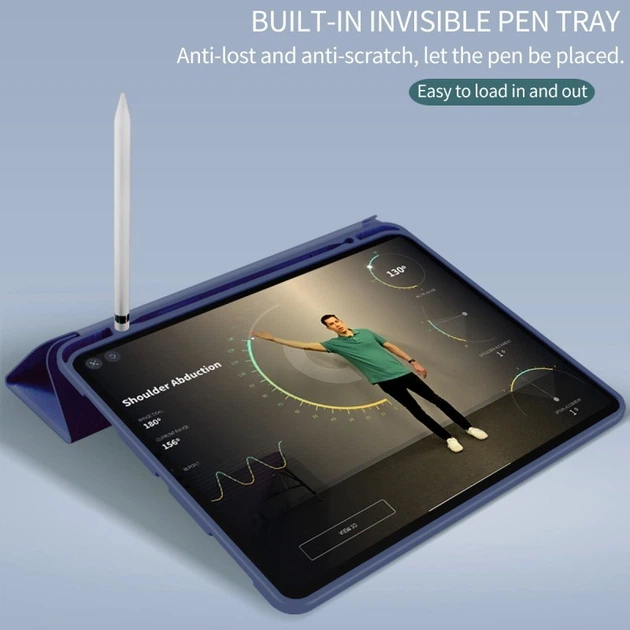 Силиконовый чехол обложка + Pencil Holder BBM1 для iPad Pro 11’’ 2021/2022 Синий - изображение 6