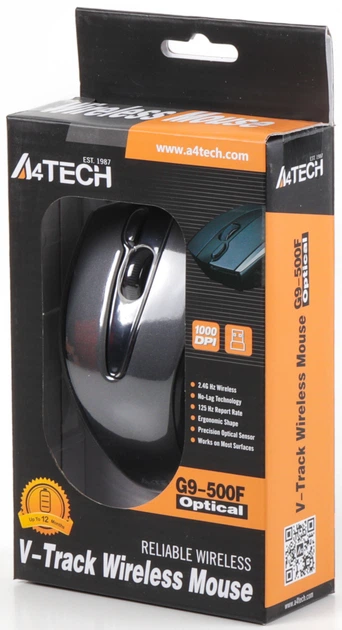 Mysz A4Tech G9-500F-1 V-Track Wireless Black (A4TMYS40974) - obraz 4