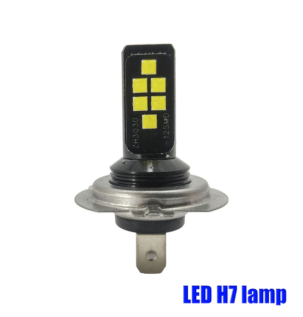 LED (лэд) лампа Н7. Светодиодная лампа 12 диодов CREE, SMD 3030. \ 12V ...