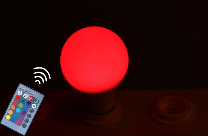 Світлодіодна LED лампа 4W з пультом кольорова + білий світ RGBW підтримка димеру анімація кольорів (Kingdom Light) - зображення 5