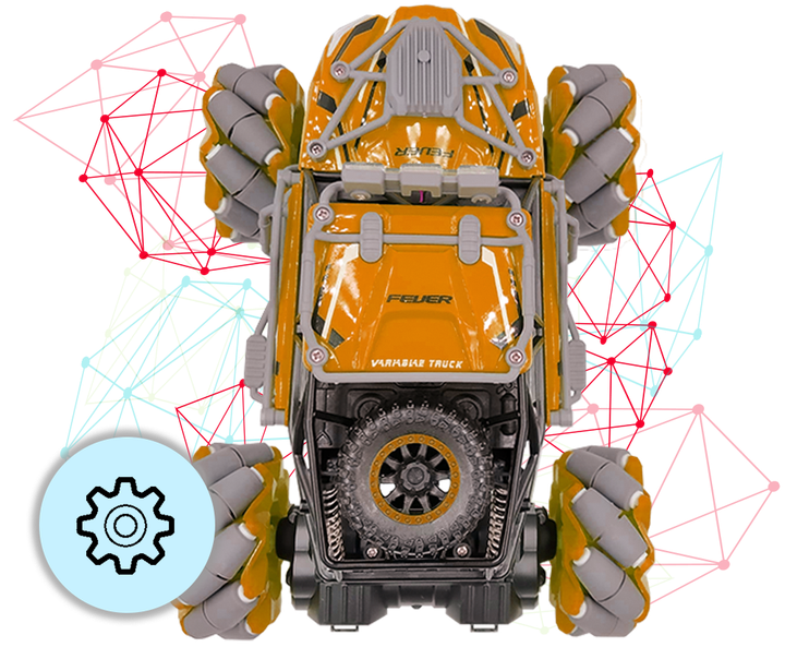 Трюковая Машинка Вездеход Fever Buggy4WD Оранжевая Масштаб 1:16 Sulong Toys Original - изображение 5