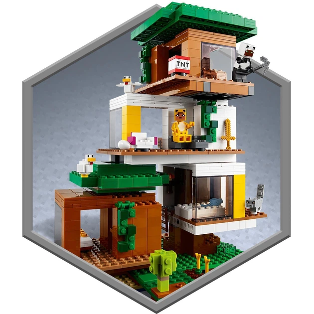 Zestaw klocków LEGO Minecraft Nowoczesny domek na drzewie 909 elementów (21174) - obraz 8
