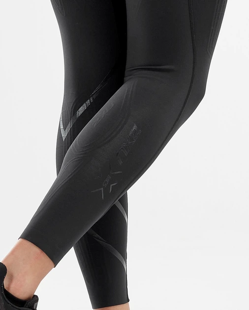 Женские компрессионные тайтсы 2XU, MCS X Train Mid Rise Tights, LT, черный/черный логотип - изображение 4