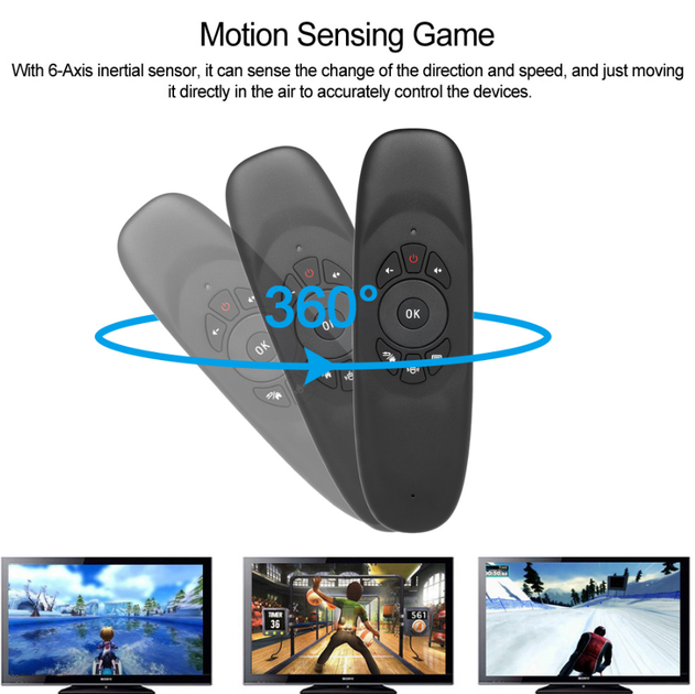 Универсальный пульт гироскоп для Smart TV AIR MOUSE C120 RUS клавиатура-мышка для телевизора русский язык - изображение 4
