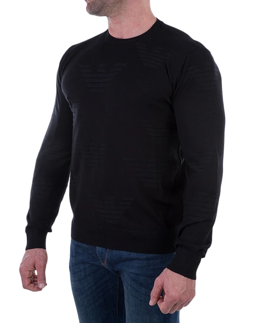 Джемпер чоловічий EMPORIO ARMANI (6Z1MY3-1MTQZ-0999/8-91) Чорний M - Фото 2 Джемпер чоловічий EMPORIO ARMANI (6Z1MY3-1MTQZ-0999/8-91) Чорний M - изображение 2