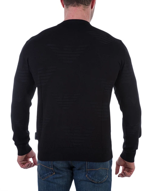 Джемпер чоловічий EMPORIO ARMANI (6Z1MY3-1MTQZ-0999/8-91) Чорний M - Фото 3 Джемпер чоловічий EMPORIO ARMANI (6Z1MY3-1MTQZ-0999/8-91) Чорний M - изображение 3