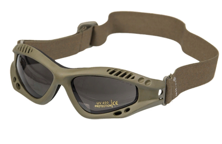 Тактические стрелковые защитные очки MiL-tec AIR PRO олива темные линзы (15615301) - изображение 1