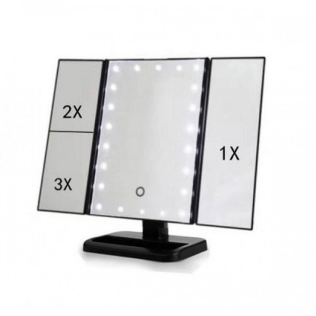 зеркало настольное тройное косметическое с подсветкой для макияжа 22 ...